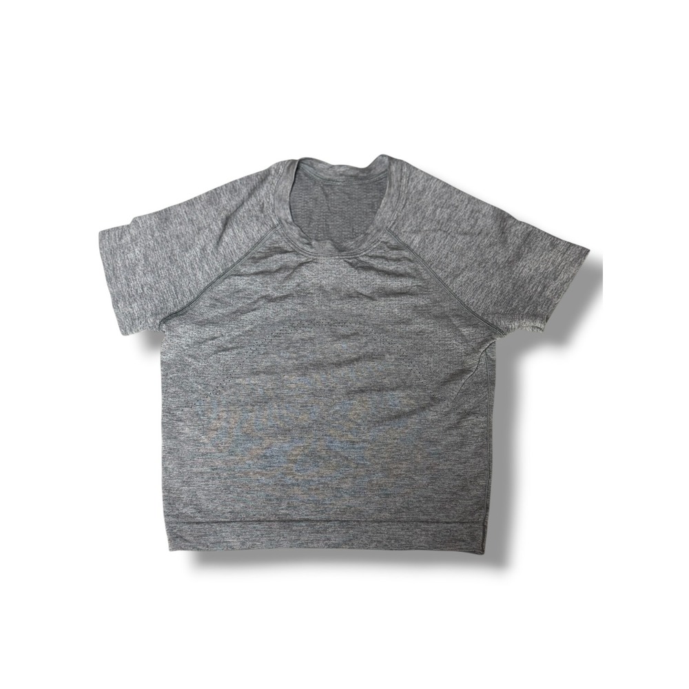 Lululemon Swiftly Tech Cropped Women Size 2 Grey Athletic Gym Yoga Baby Tee